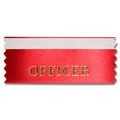 1-5/8"x4" Horizontal Stock Title Ribbon W/ Tape (Officer)